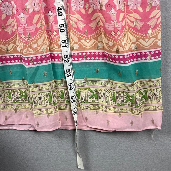 House of Harlow 1960 Floral Maxi Dress Womens Small Pink Metallic Colorful - Picture 7 of 16